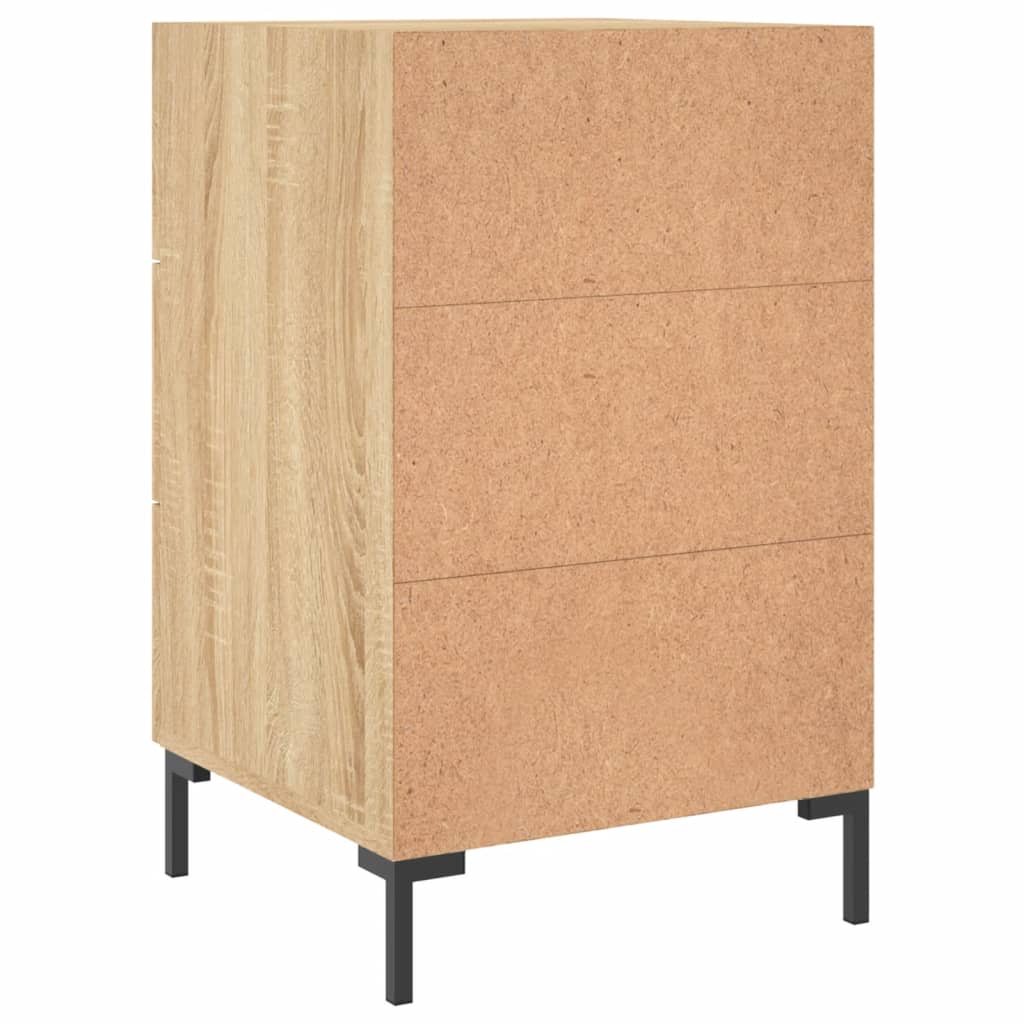 sengebord 40x40x66 cm konstrueret træ sonoma-eg