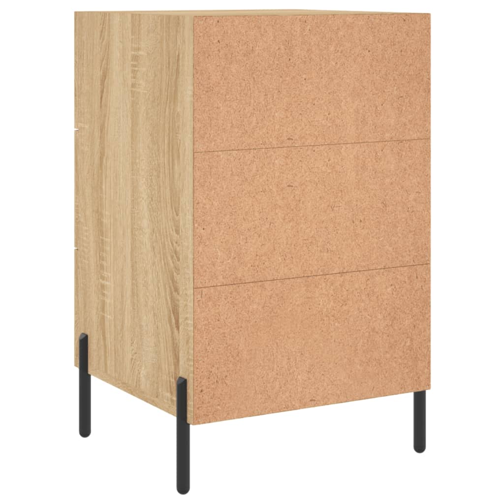 sengebord 40x40x66 cm konstrueret træ sonoma-eg