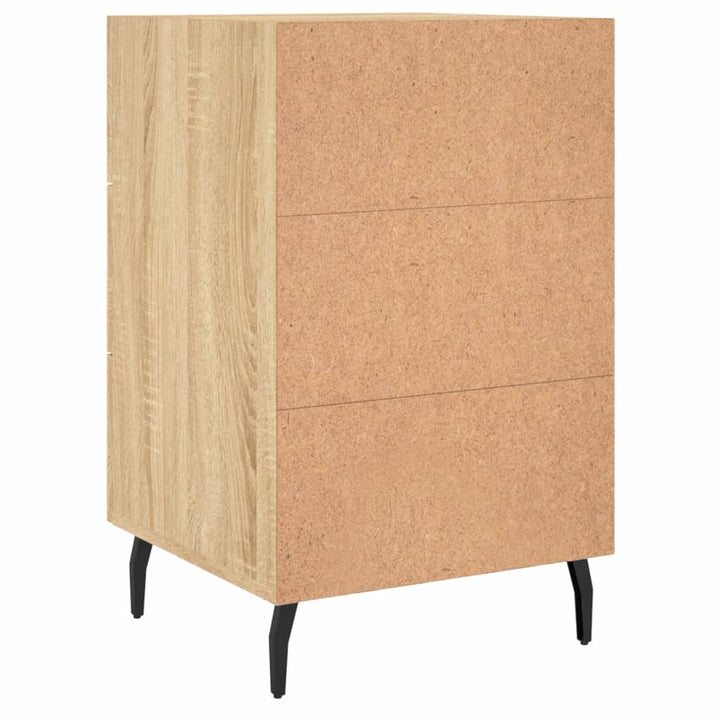 sengebord 40x40x66 cm konstrueret træ sonoma-eg