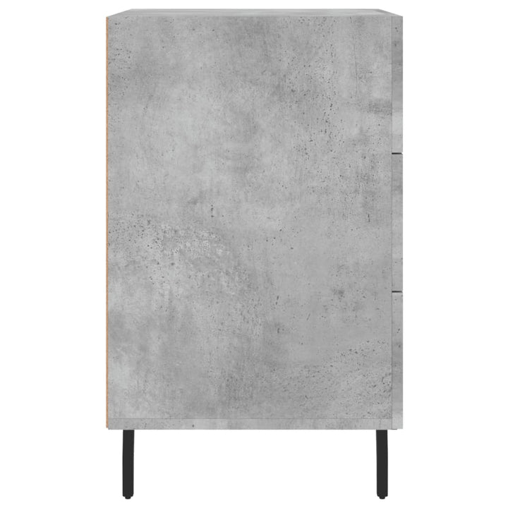 sengebord 40x40x66 cm konstrueret træ betongrå