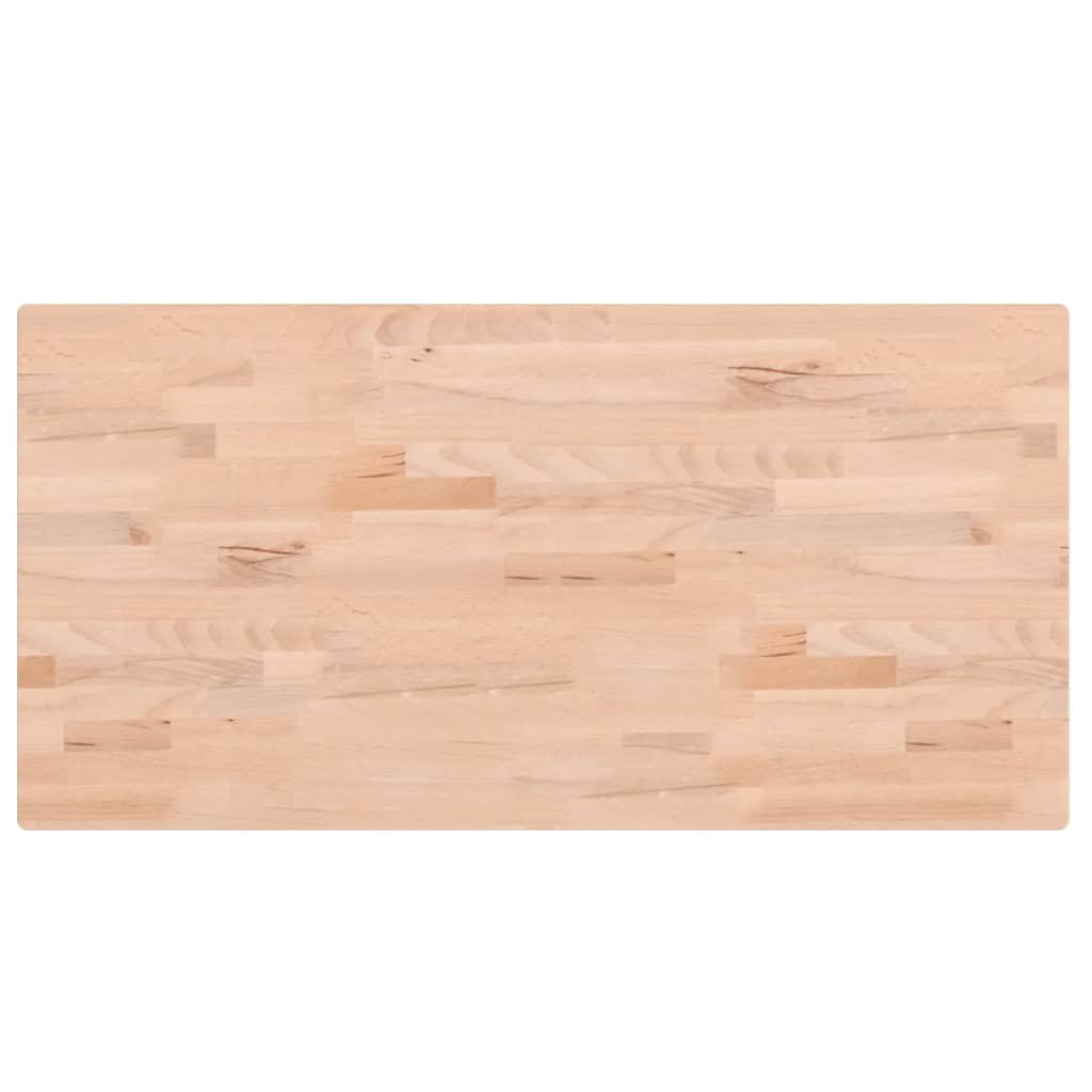 bordplade 100x50x2,5 cm rektangulær massivt bøgetræ