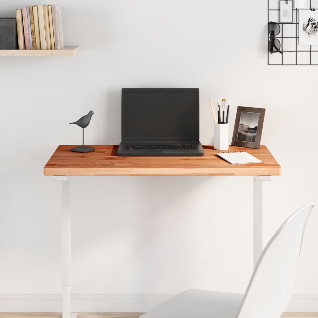 bordplade 80x40x2,5 cm rektangulær massivt bøgetræ