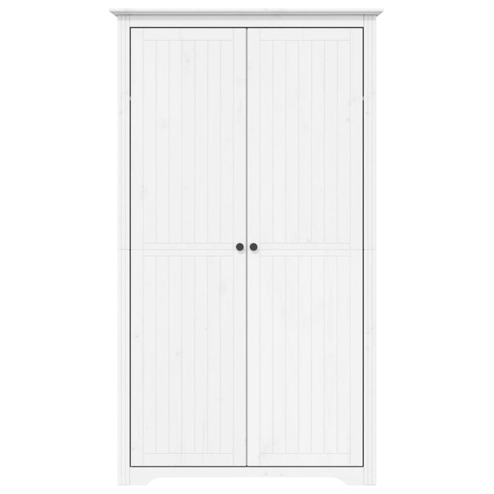 klædeskab BODO 99x53,5x173 cm massivt fyrretræ hvid