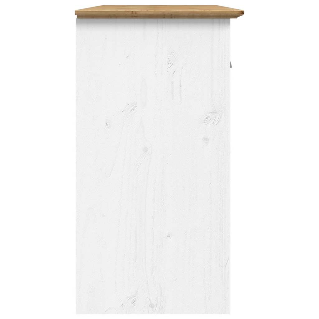 skænk BODO 115,5x44x80 cm massivt fyrretræ hvid og brun