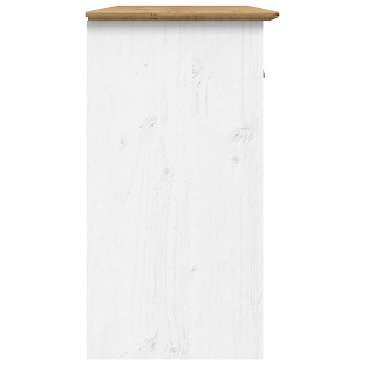 skænk BODO 115,5x44x80 cm massivt fyrretræ hvid og brun