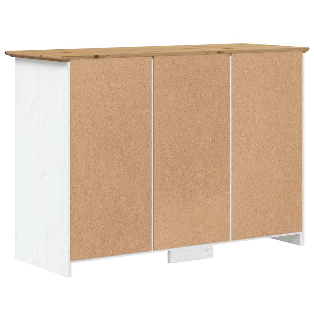 skænk BODO 115,5x44x80 cm massivt fyrretræ hvid og brun
