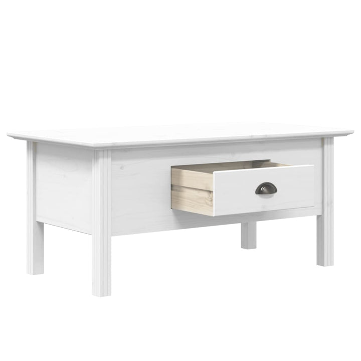 sofabord BODO 100x55x46 cm massivt fyrretræ hvid