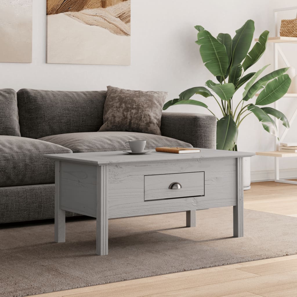 sofabord BODO 100x55x46 cm massivt fyrretræ grå