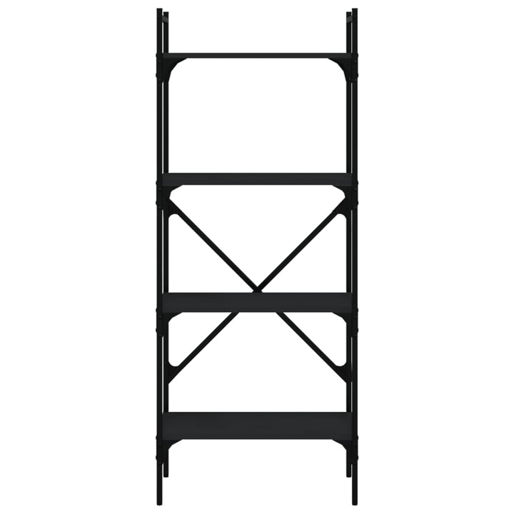 bogreol med 4 hylder 56x31,5x138,5 cm konstrueret træ sort
