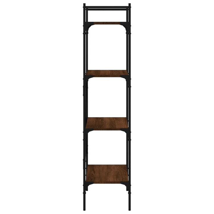 bogreol med 4 hylder 56x31,5x138,5 cm konstrueret træ brunt eg