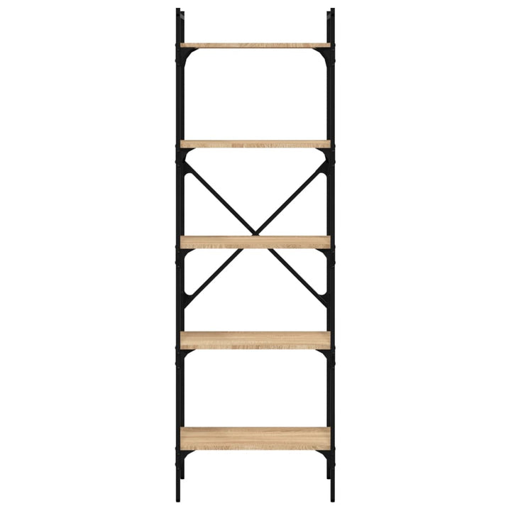 bogreol med 5 hylder 56x31,5x174 cm konstrueret træ sonoma-eg