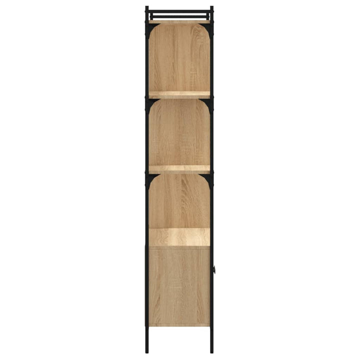 reol med låger Sonoma eg 76,5x30x154,5 cm konstrueret træ
