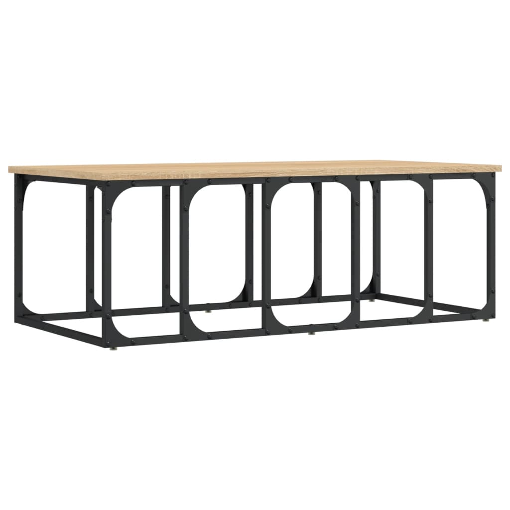 sofabord 100x50x35,5 cm konstrueret træ sonoma-eg