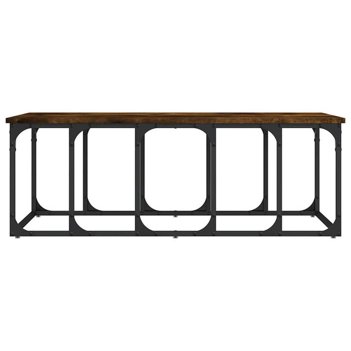 sofabord 100x50x35,5 cm konstrueret træ røget egetræsfarve