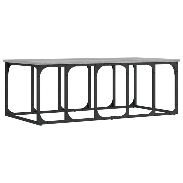 sofabord 100x50x35,5 cm konstrueret træ grå sonoma-eg