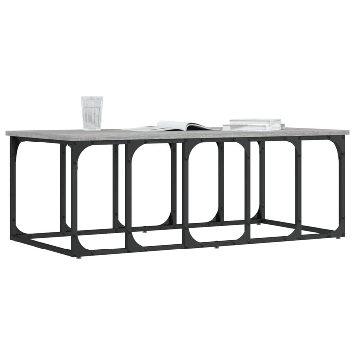 sofabord 100x50x35,5 cm konstrueret træ grå sonoma-eg