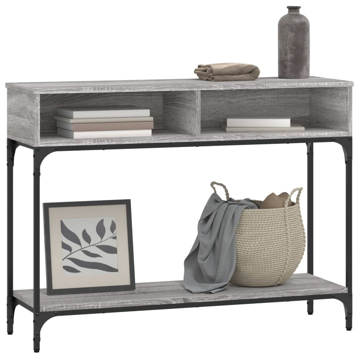 konsolbord 100x30,5x75 cm konstrueret træ grå sonoma-eg