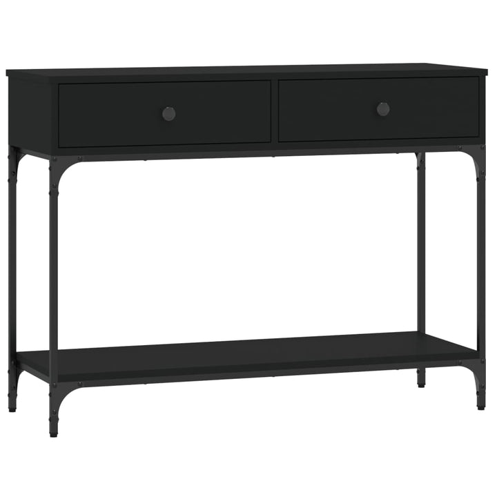 konsolbord 100x34,5x75 cm konstrueret træ sort