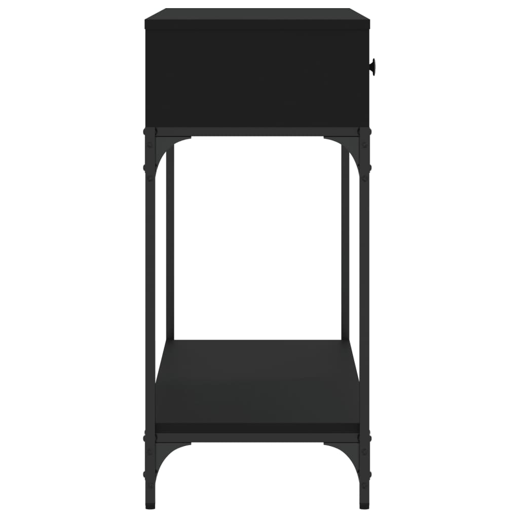 konsolbord 100x34,5x75 cm konstrueret træ sort