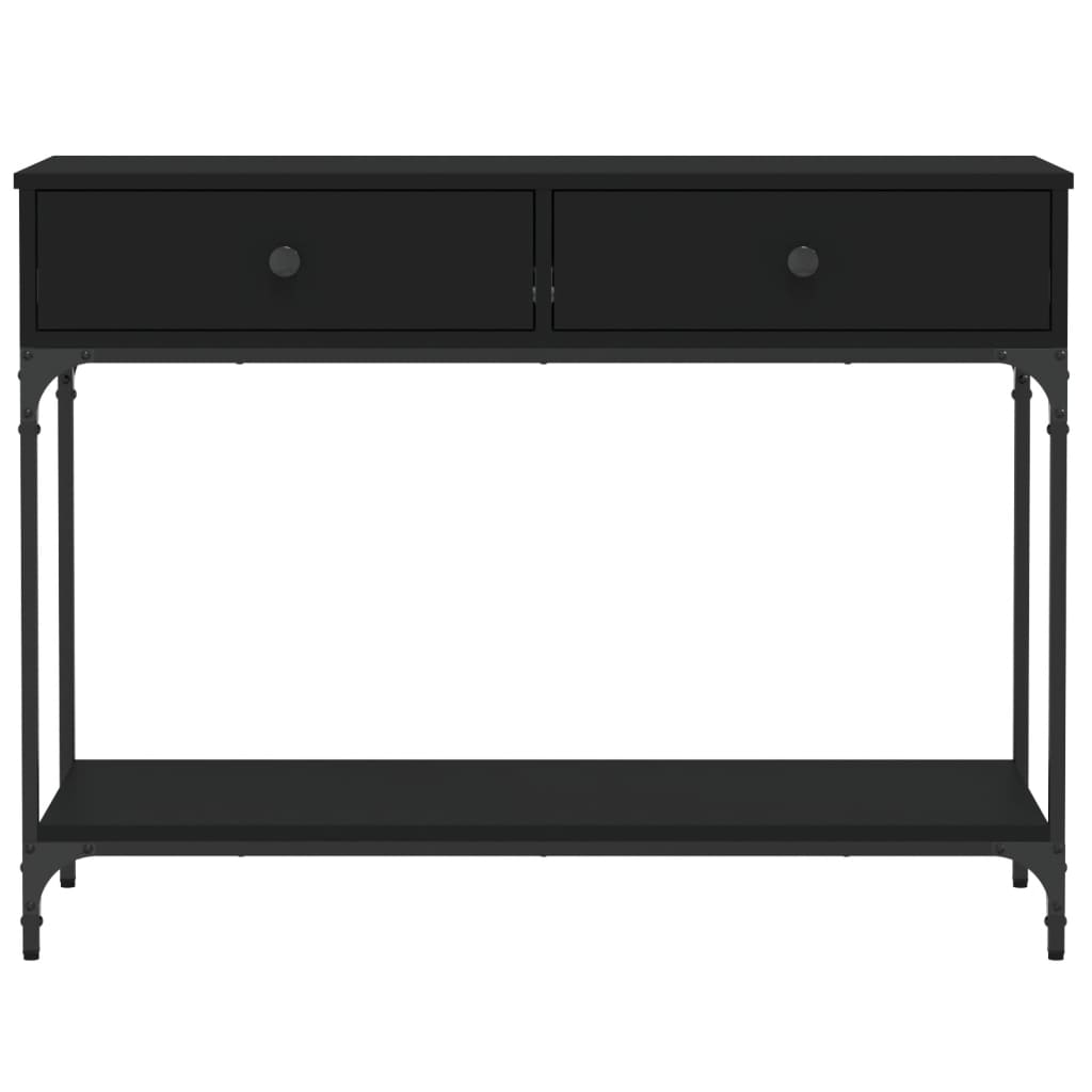 konsolbord 100x34,5x75 cm konstrueret træ sort