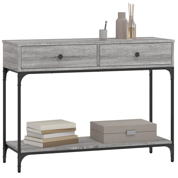 konsolbord 100x34,5x75 cm konstrueret træ grå sonoma-eg