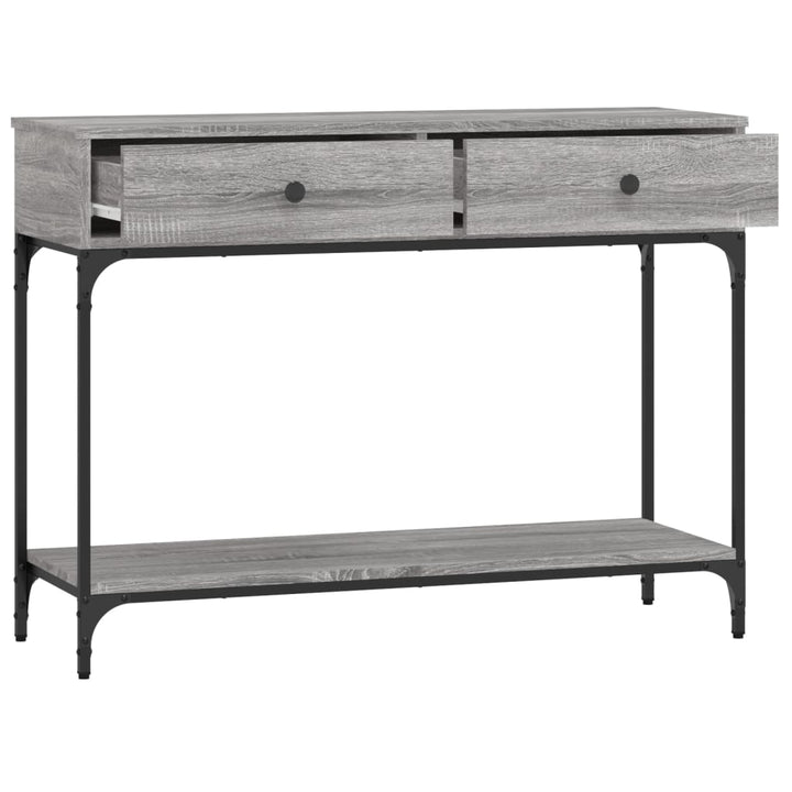 konsolbord 100x34,5x75 cm konstrueret træ grå sonoma-eg