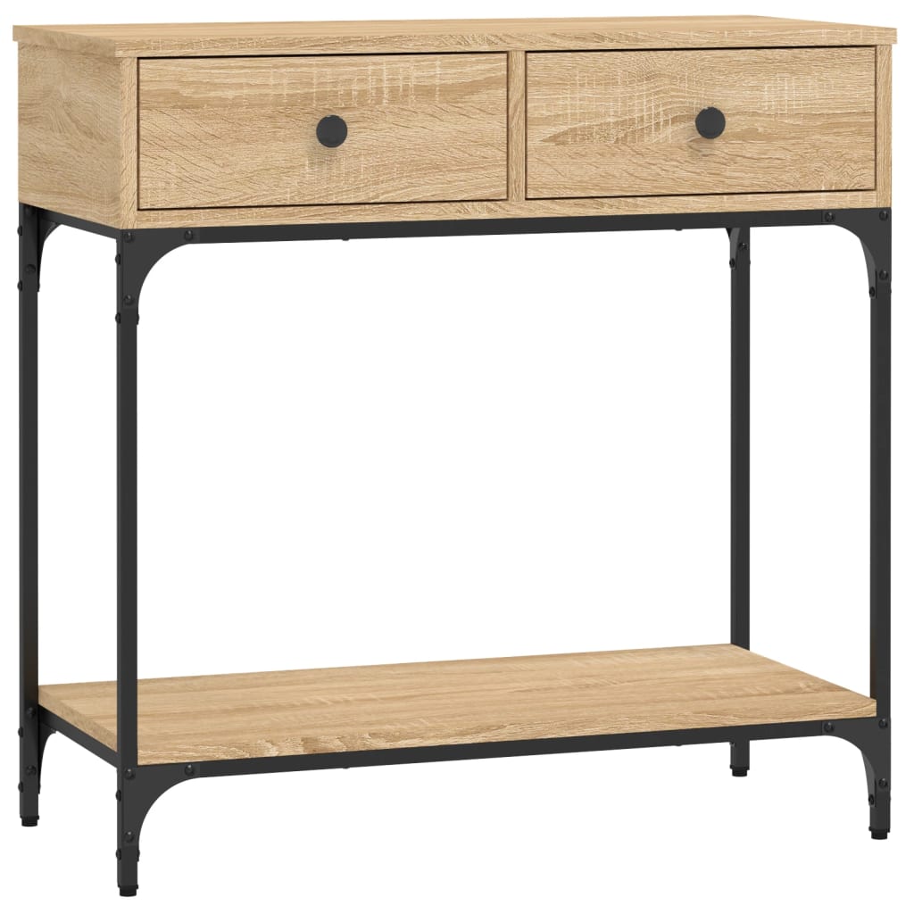 konsolbord 75x34,5x75 cm konstrueret træ sonoma-eg