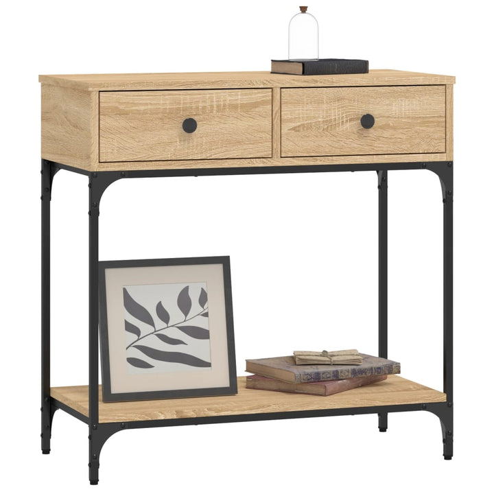 konsolbord 75x34,5x75 cm konstrueret træ sonoma-eg