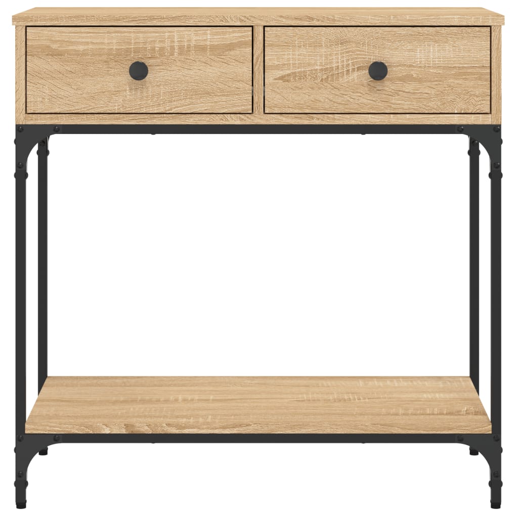 konsolbord 75x34,5x75 cm konstrueret træ sonoma-eg