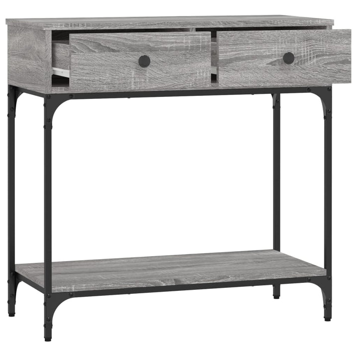 konsolbord 75x34,5x75 cm konstrueret træ grå sonoma-eg