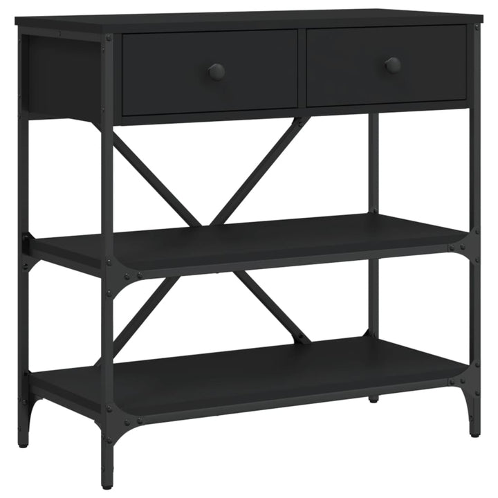 konsolbord 75x34,5x75 cm konstrueret træ sort