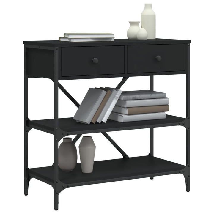 konsolbord 75x34,5x75 cm konstrueret træ sort