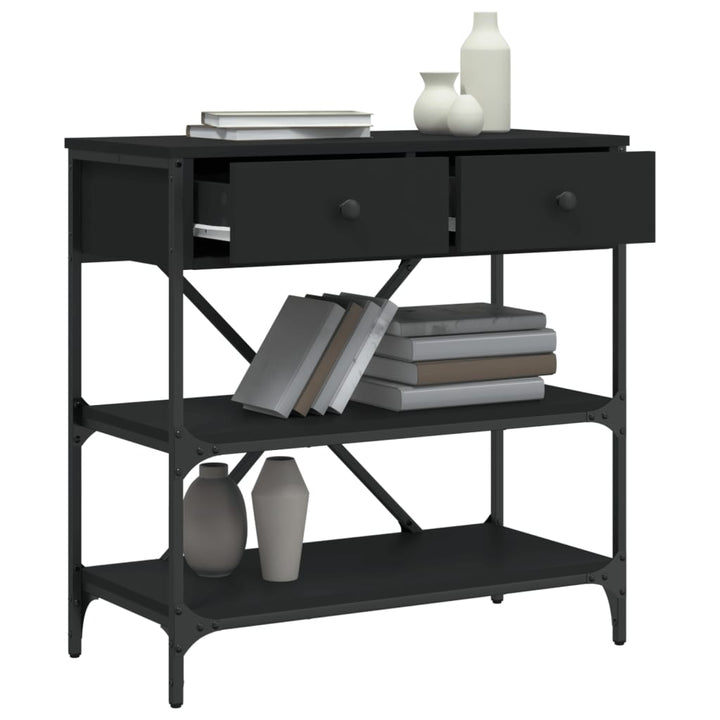 konsolbord 75x34,5x75 cm konstrueret træ sort