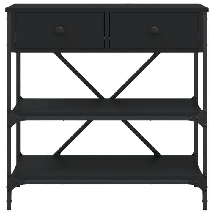 konsolbord 75x34,5x75 cm konstrueret træ sort