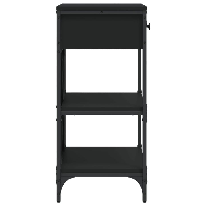 konsolbord 75x34,5x75 cm konstrueret træ sort