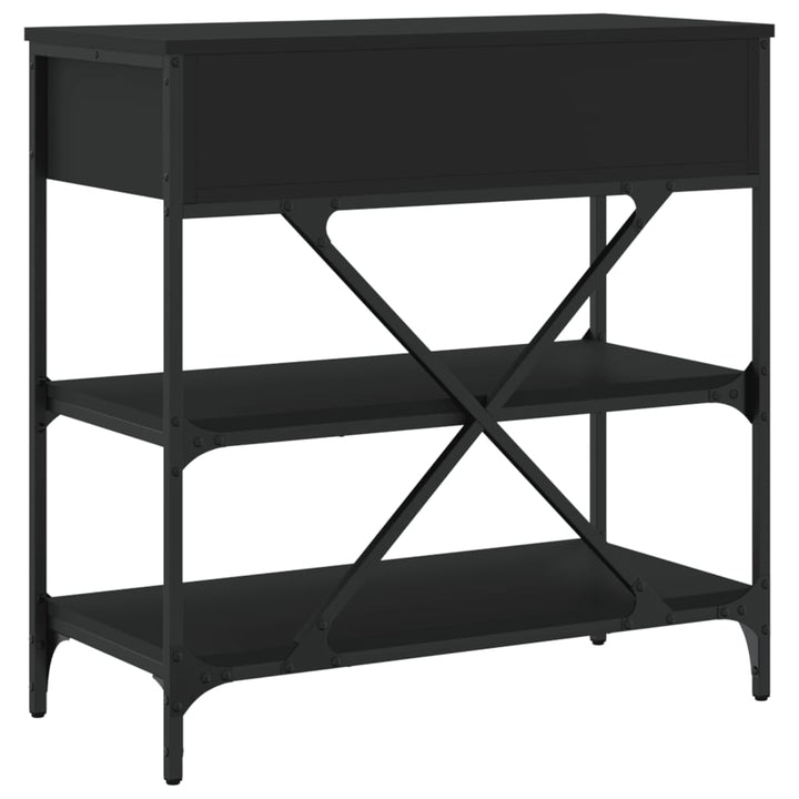 konsolbord 75x34,5x75 cm konstrueret træ sort