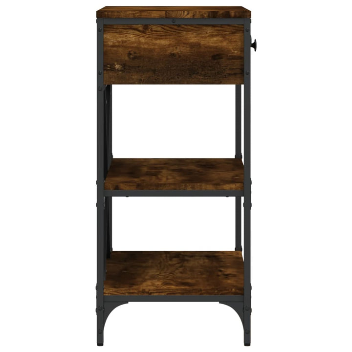 konsolbord 75x34,5x75 cm konstrueret træ røget egetræsfarve
