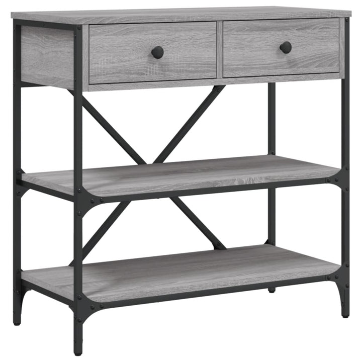 konsolbord 75x34,5x75 cm konstrueret træ grå sonoma-eg