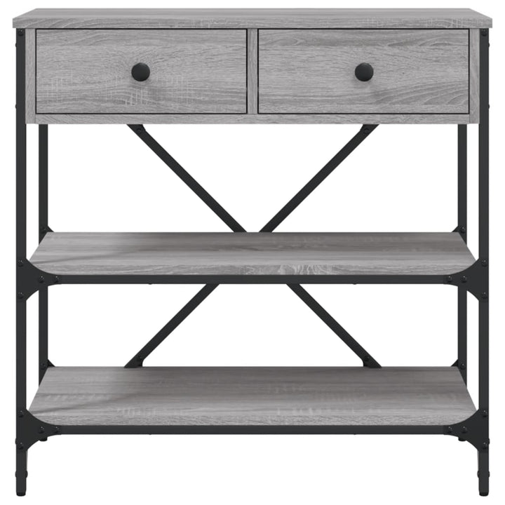 konsolbord 75x34,5x75 cm konstrueret træ grå sonoma-eg