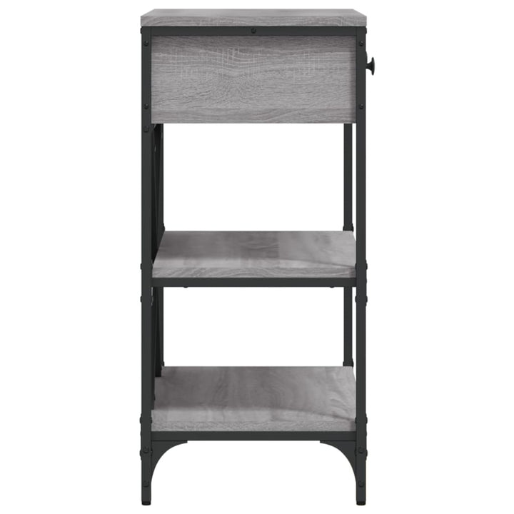 konsolbord 75x34,5x75 cm konstrueret træ grå sonoma-eg