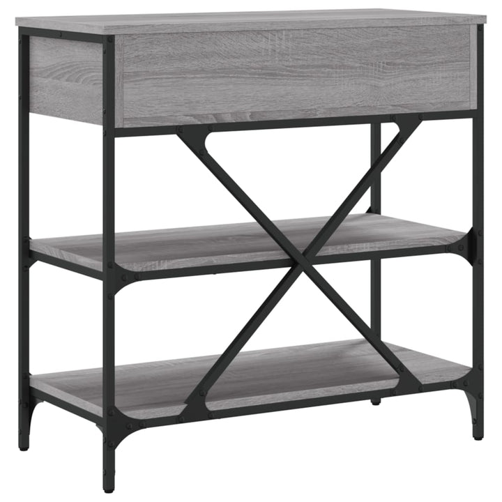 konsolbord 75x34,5x75 cm konstrueret træ grå sonoma-eg