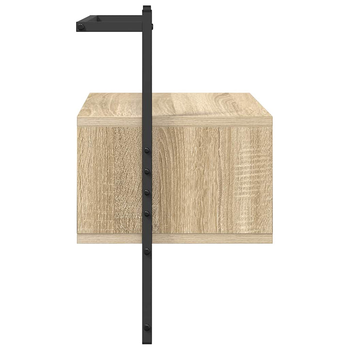 sengeborde til væg 2 stk. 35x30x51 cm konstrueret træ sonoma-eg