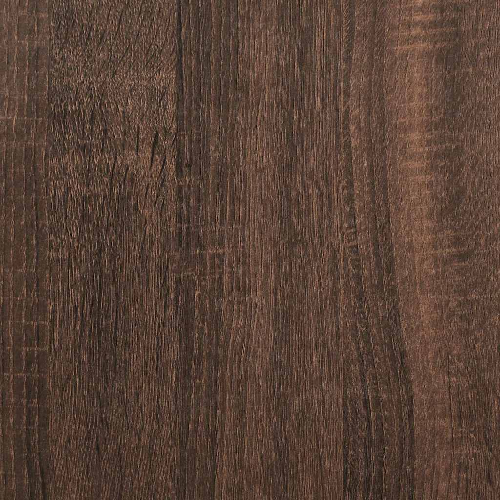 væghængt sengebord 35x30x51 cm konstrueret træ brunt egetræ