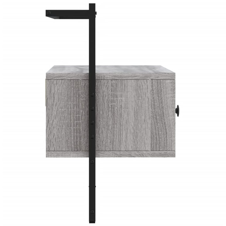væghængt tv-bord 60,5x30x51 cm konstrueret træ grå sonoma-eg