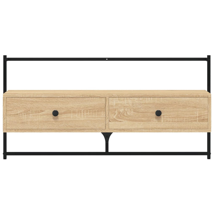 væghængt tv-bord 100,5x30x51 cm konstrueret træ sonoma-eg