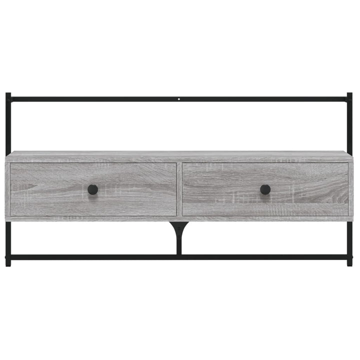 væghængt tv-bord 100,5x30x51 cm konstrueret træ grå sonoma-eg