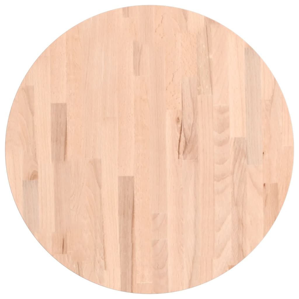 bordplade Ø60x4 cm rund massivt bøgetræ