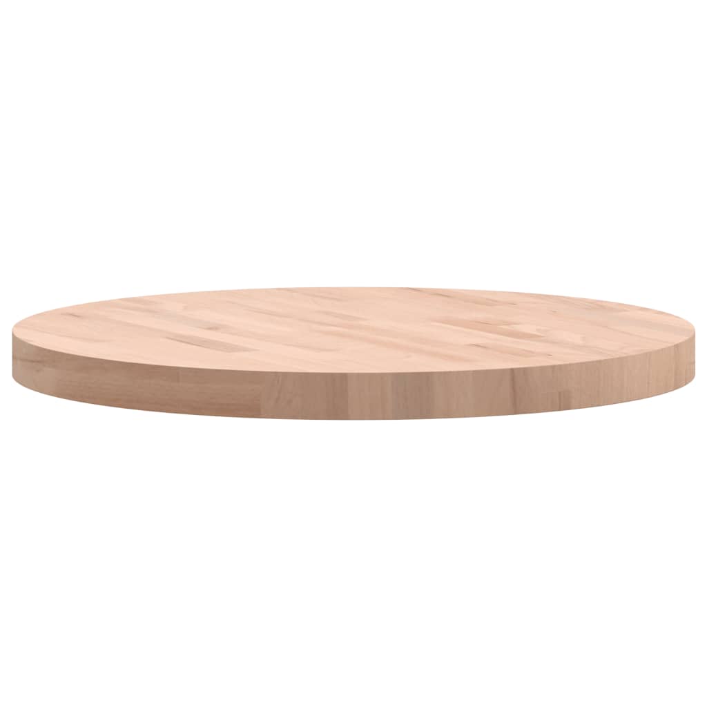 bordplade Ø60x4 cm rund massivt bøgetræ