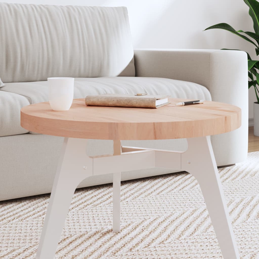 bordplade Ø60x4 cm rund massivt bøgetræ