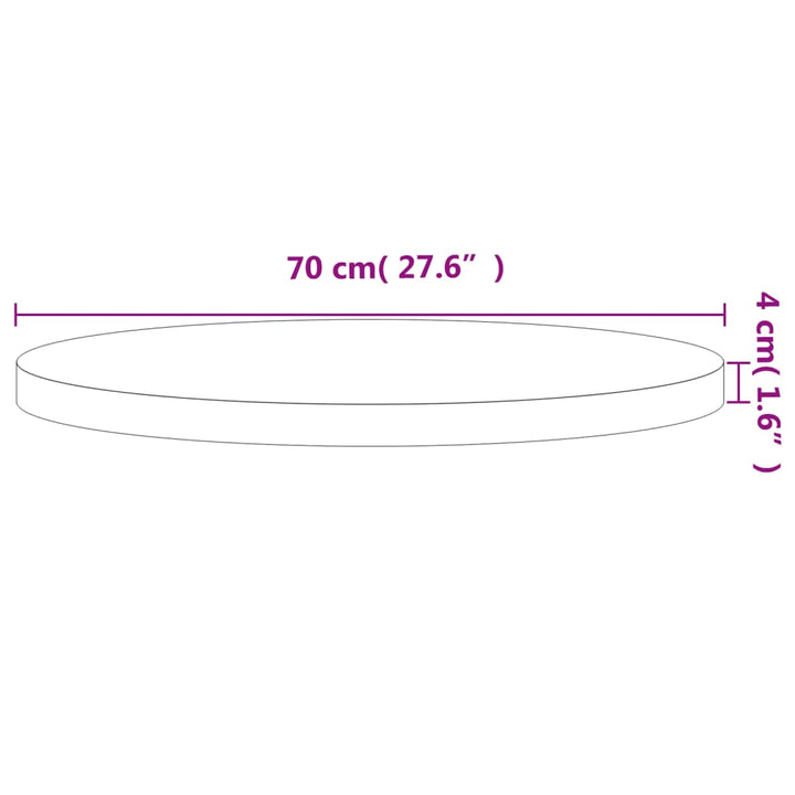 bordplade Ø70x4 cm rund massivt bøgetræ